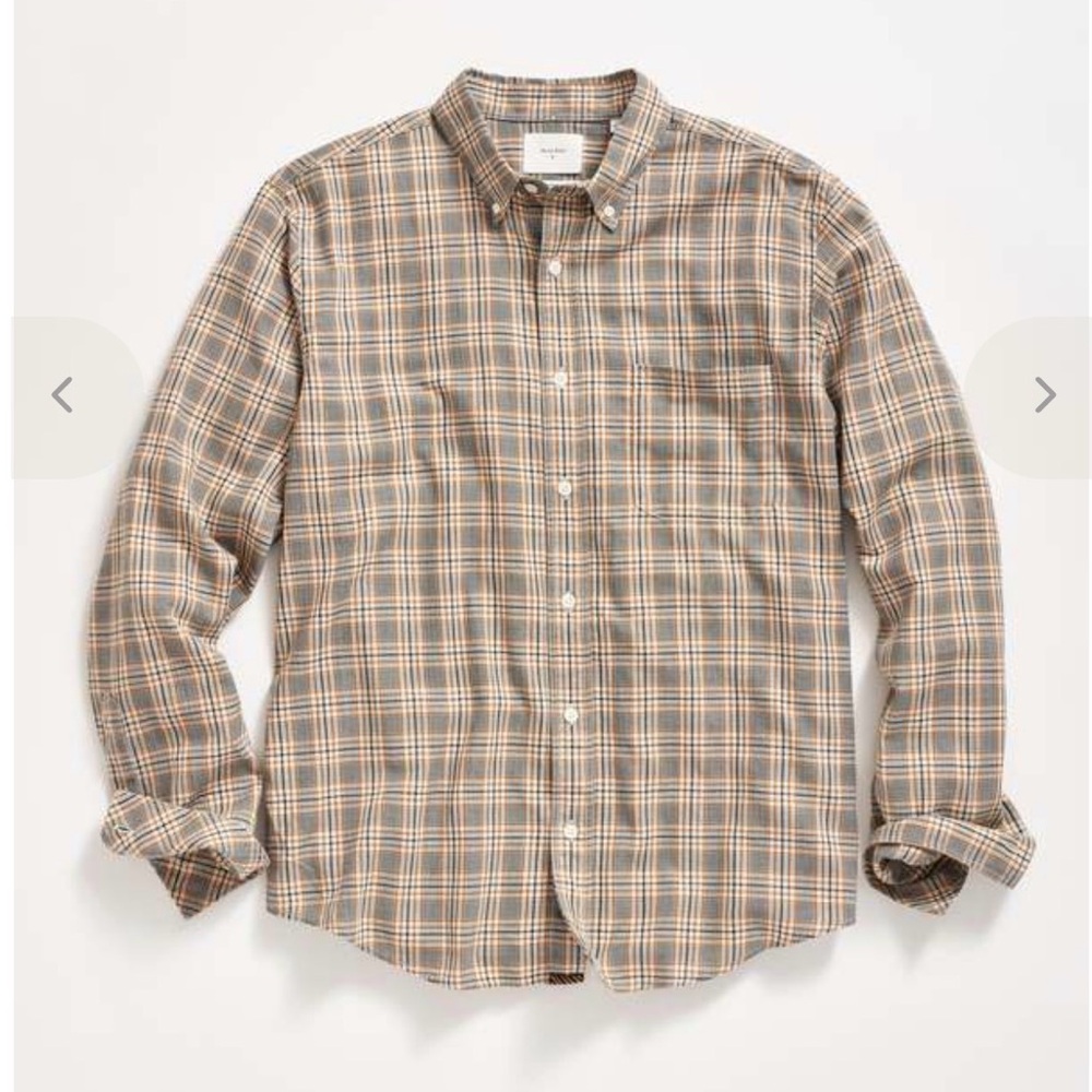 Billy Reid Tuscumbia Shirt Micro-Heringbone Plaid XL